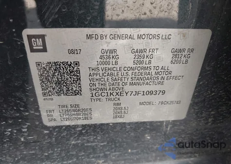 2018 Chevrolet Silverado 2500Hd High Country z USA, uszkodzony, nr VIN 1GC1KXEY7JF109379